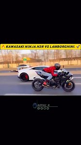 78K reactions · 1.6K shares |  Kawasaki Ninja H2R vs Lamborghini  drag Race ❤️‍ #Kawasaki #ninja #h2r #h2rkawasaki #h2rlover #h2rtopspeed #vs #lamborghini #racing #race #fb #tranding #viralvideo #viralshorts | Reyaj R | Facebook