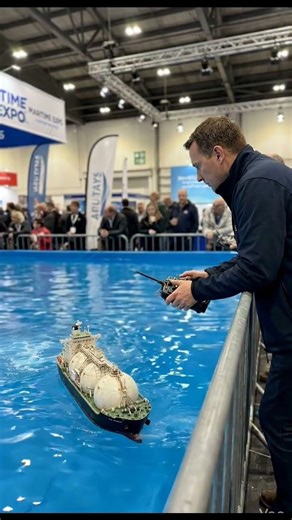 Ultra Realistic RC LNG Tanker Model Sailing at Maritime Expo