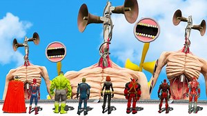 MARVEL AVENGERS VS ANGRY SIREN HEAD ARMY _ EPIC BATTLE #KjraGaming #SKGaming #DMProduction #WaterRagdolls #GTA | Kjragaming