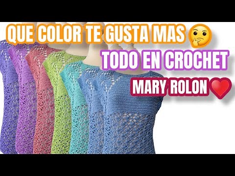 BLUSAS A CROCHET punto calado a crochet, TALLA GRANDE - GANCHILLO - "TUTORIAL COMPLETO" | Mari Rolon