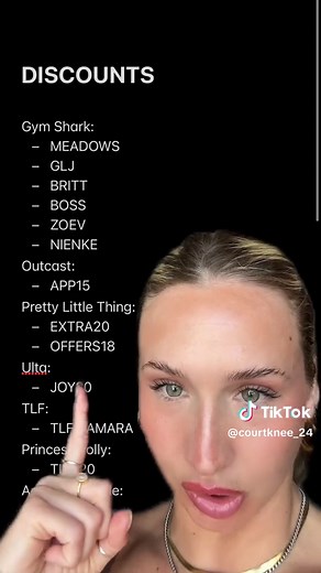 Pt 2 of finding the girlies the best discount codes 🫶🏼 comment what stores you want to see next !! #gymsharkdiscountcode #outcastdiscountcode #prettylittlethingdiscountcode #ultadiscountcode #tlfdiscountcode #princesspollydiscountcode #americaneaglediscountcode #discountcodes2024 #