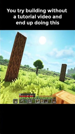 POV: you try building without a tutorial in minecraft #shorts
