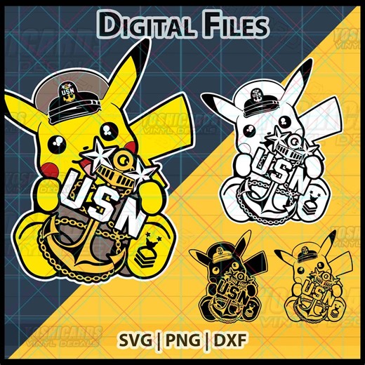 Digital Navy E9 MCPO Pikachu Chief SVG Download, Master Pika Chief Petty Officer Anchor Chibi PNG Files - Etsy