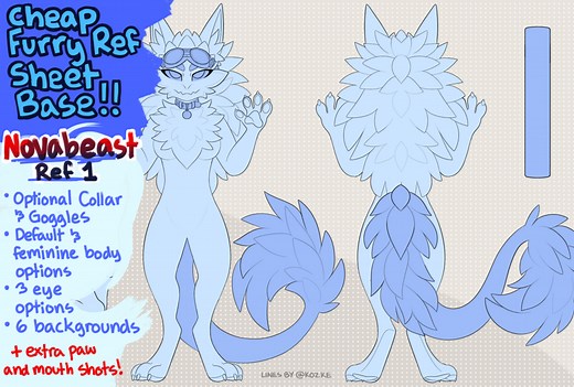 Furry Novabeast Symmetrical Reference Sheet Base