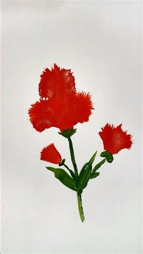 Red Flower 🌹 Drawing Tutorial#flowers #painting #art #diy #red #easy