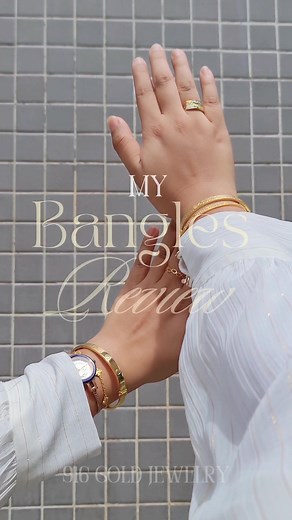 Introducing 2 of my favourite bangles from @Kedai Emas Merchant9 I love their trendy and elegant design as it elevate my style. I can wear this comfortably day and night. I also like that they have a safety lockand it is safe to wear withoyt thinking it will fall. I highly recommend this bangle for those who wanted to buy their first ever 916 gold jewellery. Perfect for every ages 🥰❤️ #shopping #review #goldjewelry #shoppingreview #fyp #haul #bangles #fashion #fashiontiktok #lifestylejewelry #o
