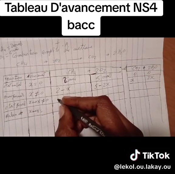 Comprendre le tableau d'avancement NS4 Bacc