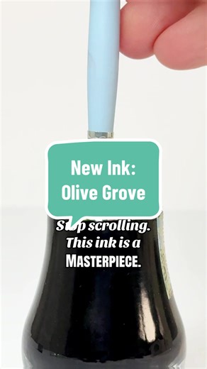 Stop scrolling. This ink is a masterpiece. Dominant Industry Olive Grove just joined the Painters Ink Collection. Inspired by Van Gogh’s iconic landscape, but made for your next page, Olive Grove ink is definitely a keeper. That bright, sunlit green hits differently in a fresh swatch… and the shading is even better up close. Would you use this for daily writing, or save it for “special pages”? #PenChalet #DominantIndustry #FountainPenTok #InkSwatch #FountainPenInk