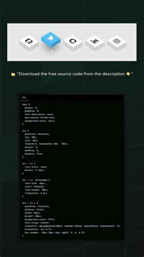 🔥 Create 3D Social Media Icons Using HTML & CSS #coding