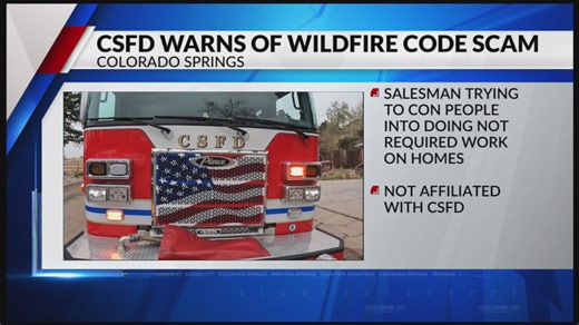 Colorado Springs Fire Department warning of wildfire code scam