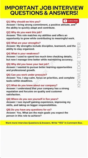 9 Most Common Job Interview Questions and Answers