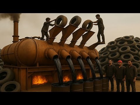 How Waste Tires Turn Into Valuable Oil! 🔥 Unbelievable Process”