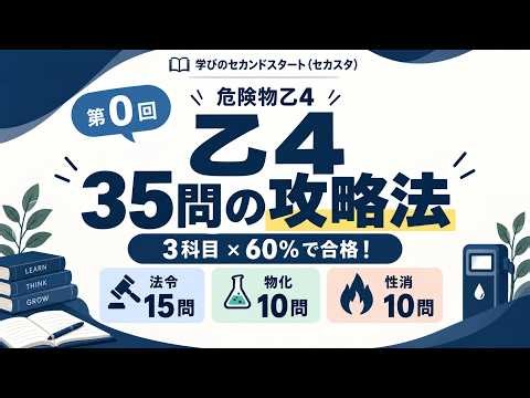 【危険物乙4】試験は35問！合格基準と勉強順を4分で解説【2026年版｜第0回】