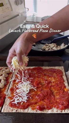 How to make an easy and quick whole wheat lavash flatbread pizza dinner.