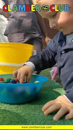 Clamber Club on Instagram: "Hands-On Fun for The Tots! At Clamber Club Toddler Classes, our fun hands-on activities help toddlers develop essential skills while having a blast! From putting objects in buckets, sorting, and assembling, to exploring big beads in bowls, toddlers learn: ✅ Fine motor skills ✅ Hand-eye coordination ✅ Problem-solving and early cognitive skills ✅ Focus and concentration 🌈 Every playful activity supports learning through movement and exploration, all while enjoying qual