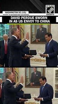 David Perdue sworn in to serve as US envoy to China by State Secy Marco Rubio in Oval Office