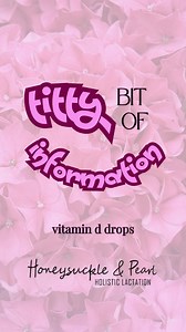 57 reactions · 11 comments | Introducing our ✨TITTY BIT OF INFORMATION✨ This video is all things ☀️vitamin d drops☀️ Follow us for more titty bits of information from Courtney! 勺 COMMENT BELOW WHAT TOPICS YOU WANT US TO TALK ABOUT! | Honeysuckle & Pearl | Facebook