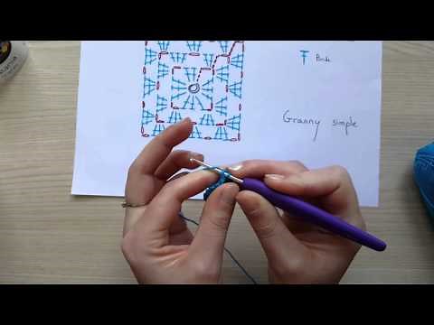 Explications pas à pas débutant crochet: réaliser un granny en bride, apprendre à lire le diagramme