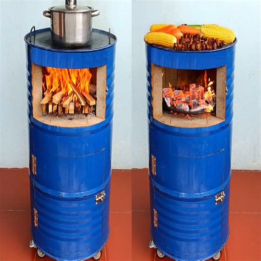 How to make a wood stove from an old drum | Genius Hands DIY