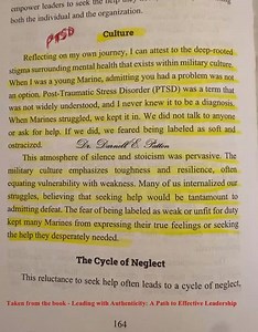 58 reactions · 5 comments | I know a lot of my military brothers and sisters can relate to this #PTSD stigma! I know some of you have lost friends and loved ones because of it; I know I did. Taken from the book Leading with Authenticity: A Path to Effective Leadership. The book can be found on Amazon: https://a.co/d/ij0lx2g. | Honoring Fallen Marines | Facebook