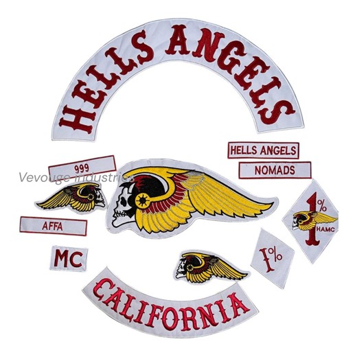 Hells Angels California Full Set Embroidered Patches Biker MC Vest Back Patch Set Iron on Sew on Rocker Patch Motorcycle Club Jacket Patch - Etsy