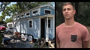 Tim Davidson and Sam Cosner's tiny home in Sarasota, Florida was designed after a 1920's style bungalow, complete with stained glass windows and barreled ceilings. The couple's main reasons for downsizing are to live debt free and stress free! Check out more of this tiny home in this episode of Dream Big, Live Small. | In The Know