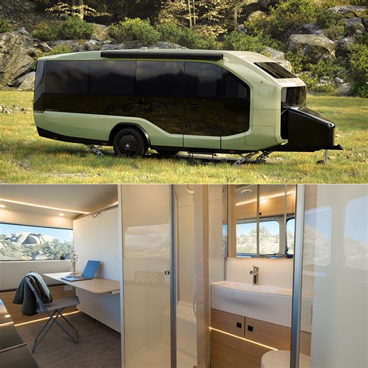 Production All-Electric Pebble Flow RV Trailer Debuts at CES 2025, Boasts Advanced AI Capabilities