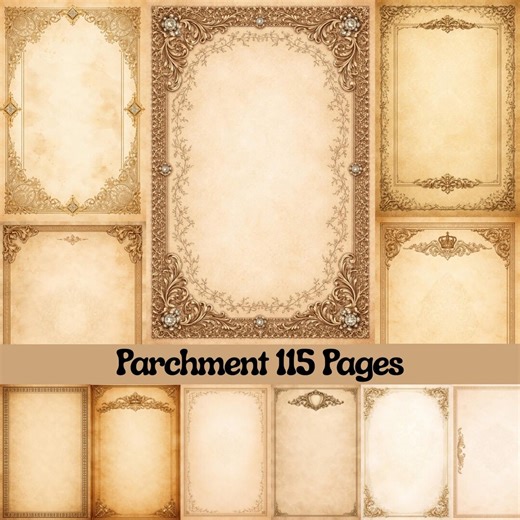 Illuminated Parchment Paper, Victorian Aged Medieval Journal Pages (digital Download) - Etsy