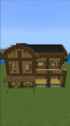 Cozy Wooden House In Minecraft Tutorial Timelapse #minecraft #shorts #asmr