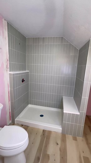 How to tile a shower from start to finish. Subway tile install over @GURU.USA shower system. #remodel #tools #homeimprovement #homerenovation #entrepreneur #construction #realestate #hardwork #home #work #tipsandtricks