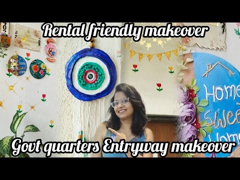 🏡Entryway Makeover on budget | outdoor makeover | rental friendly Makover 