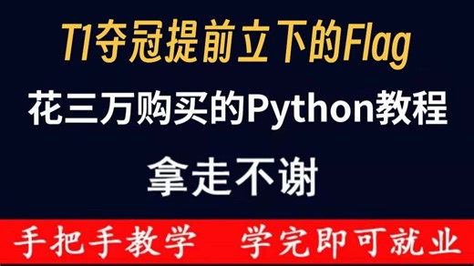 T1必夺冠！提前将自己花3W买的python全套教程，整整600集，就在今天拿出来分享给大家！