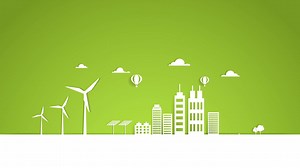 Motion graphic wind turbine  concept. motion graphics animation, eco city using wind, | Premium Stock Video Footage