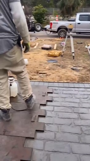 Stamping Bricks on a Concrete Floor 🤯 #fbreels #fblifestyle #positivevibes | Shivamic