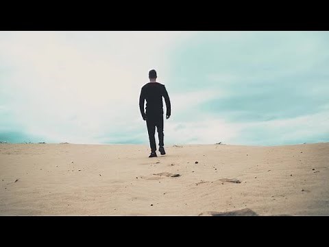 Man Walking In Desert Stock Video