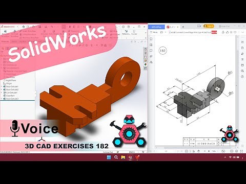 SolidWorks | 3D CAD EXERCISES 182 | StudyCadCam | Solution Tutorial |