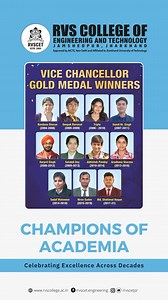 16 reactions | Honoring our gold medalists who exemplify the highest standards of academic achievement at @rvscetjsr Cheers to their outstanding success! #RVSCET #RVSCollegeofEngineeringandTechnology #RVSCollegeJamshedpur #Jamshedpur #Jharkhand | RVS College of Engineering and Technology, Jamshedpur | Facebook