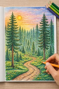 Landscape Coloring Book – 32 Printable Pages | Digital PDF - Etsy