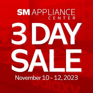 57 reactions · 81 shares | Shop for your dream appliance this 3 Day Sale at #SMApplianceCenter! Get an exclusive 5% off on select items at SM Appliance Center Cubao and Makati branch from Nov. 10 to 12, 2023.​ Simply show your SMAC, SMAC Prestige or BDO Rewards cards to avail.​ Join us on Viber: https://bit.ly/3uNzk8V​ Terms and Conditions apply. DTI Fair Trade Permit No. FTEB-175730 and 171682 Series of 2023 | SM Appliance Center | Facebook