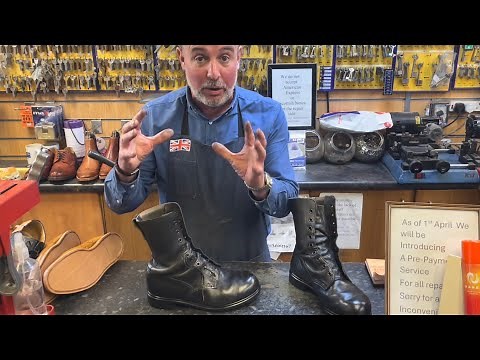 20 Minutes in the Life of a Cobbler | Army Boot Leather Sole Conversion | Shoe Repairs