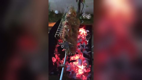 onlyfire 6042 Chrome Plating Steel Flat Grill Rotisserie Basket for Most Grills, Fits 1/2" Hexagon, 3/8" Hexagon, 3/8" Square & 5/16" Square Spit Rods