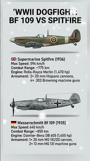 Bf 109 vs Spitfire - Legendary WWII Fighters Compared