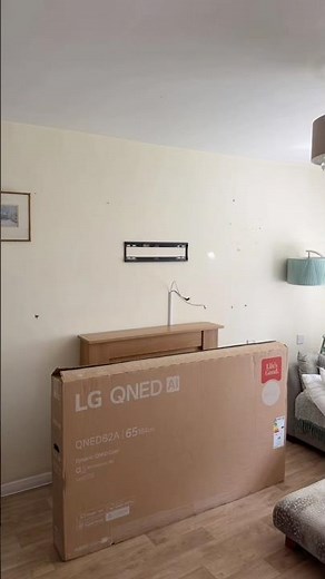 LG QNED82A 65” AI TV Unboxing & Fireplace Wall Install | Before Wall Panels & TV Relocation