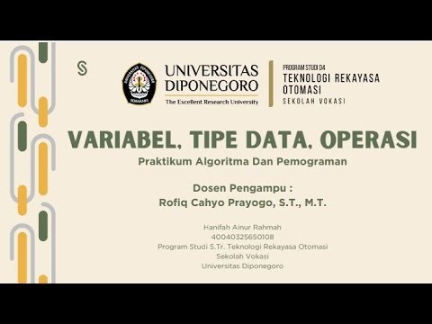 Mengenal Variabel, Data, dan Operasi dalam Pemrograman #praktikum #2