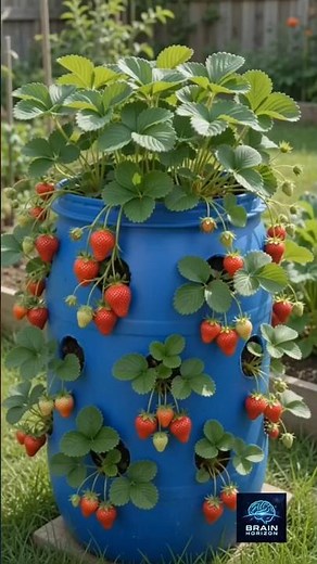 Grow your own strawberry tower with this simple DIY project! 🍓