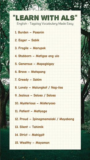 15 English Words with Their Tagalog Meaning | Learn English Tagalog Vocabulary