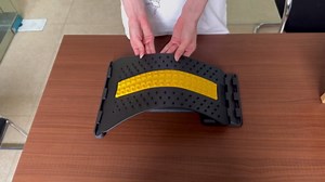 Back Stretcher with Lumbar Support Board for Back Pain Relief - Dual-Sided Adjustable Spinal Decompression & Cracker Device (Yellow)