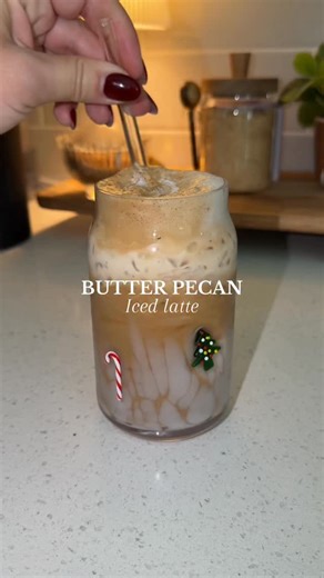 NIKKI 💗 | Butter pecan iced latte for #vlogmas day 21 🤎 The recipe for the butter pecan syrup is in my “homemade syrups” highlight. For the coffee,... | Instagram