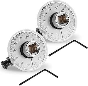 1/2 Inch Torque Wrench Angle Gauge Tool 360 Degree Adjustable Drive Torque meter Wrench Set Automobile Angular Torque Meter Measuring