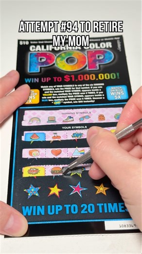 [Attempt #94] Another Chance with New Color POP Scratcher! 🎟️✨ #scratchers #lottery #gambling